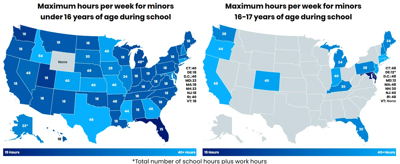 Child labor law compliance map